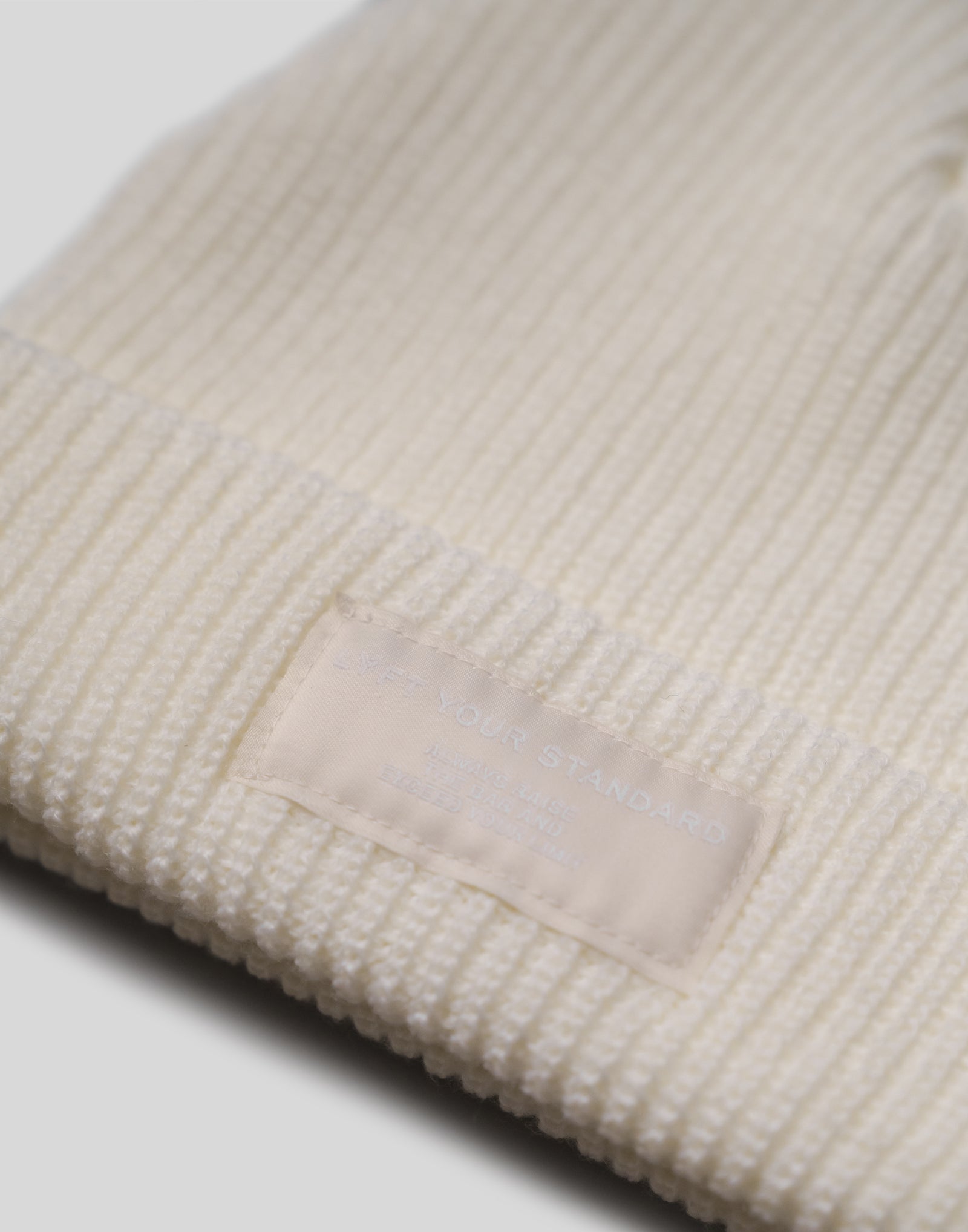 Woven Label Knit Cap - White – LÝFT