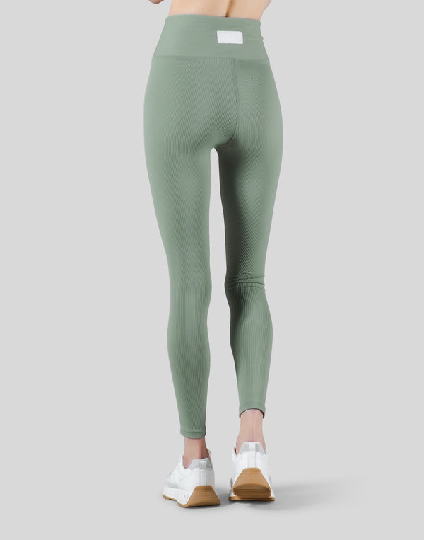 Ribbed Lace-Up Leggings - Melty Green