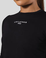 LÝFT × atmos pink Shirring Logo Tops - Black