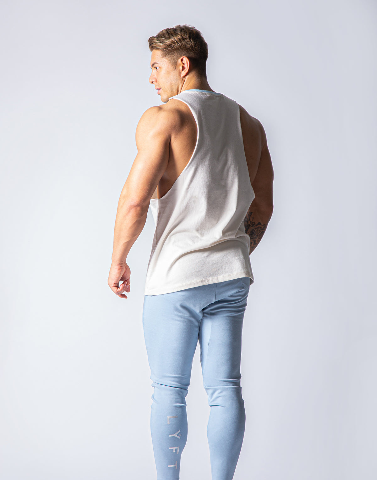 Drop Shoulder Tanktop - Ivory / White