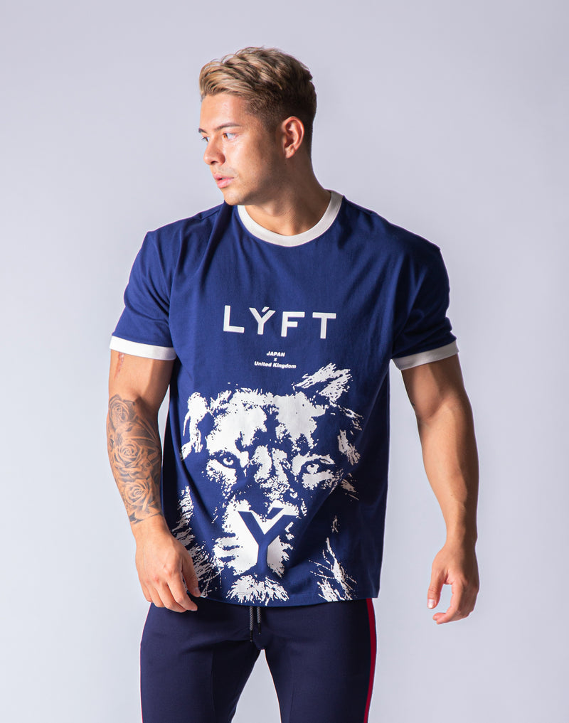 BIG SIZE LION T-SHIRT - NAVY lyft リフト - Tシャツ/カットソー(半袖