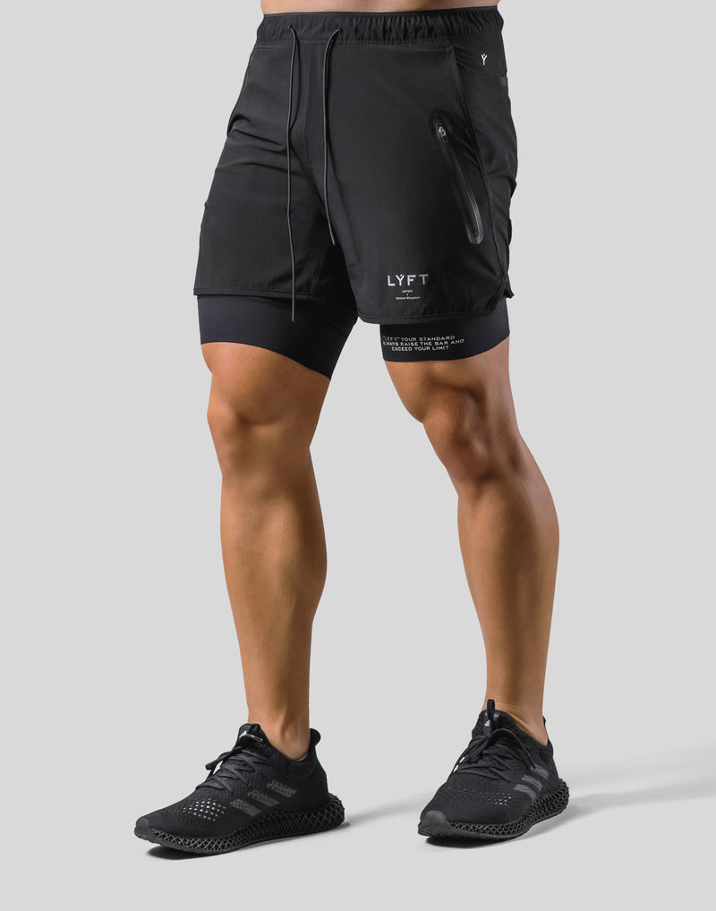 2Way Active Shorts / With Leggings 2 - Black