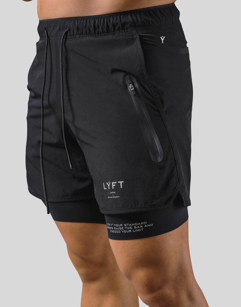 2Way Active Shorts / With Leggings 2 - Black – LÝFT