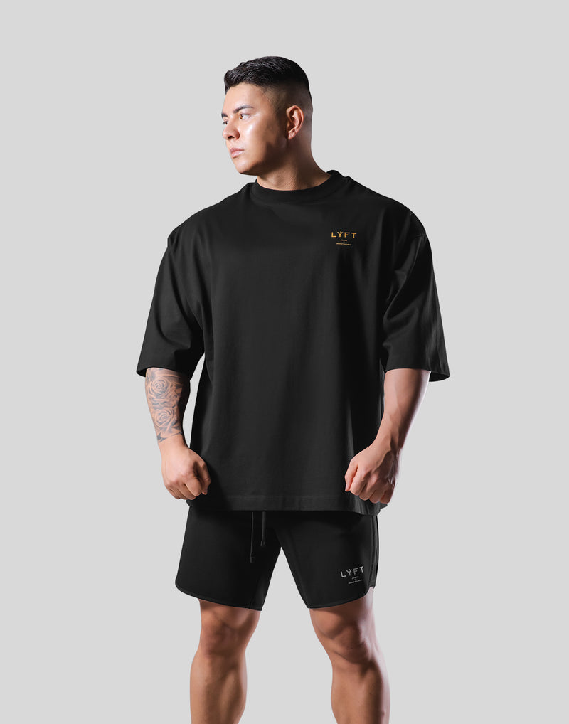 Back Gold Emblem Extra Big T-Shirt - Black – LÝFT