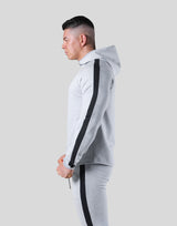 One Line Stretch Zip-Up Hoodie - Grey