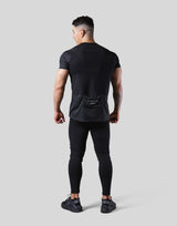 Pocketable Stretch Mesh T-Shirt - Black