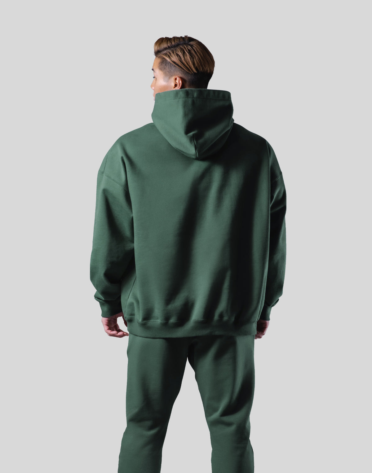 Logo Stitch Oversize Sweat Hoodie - Green