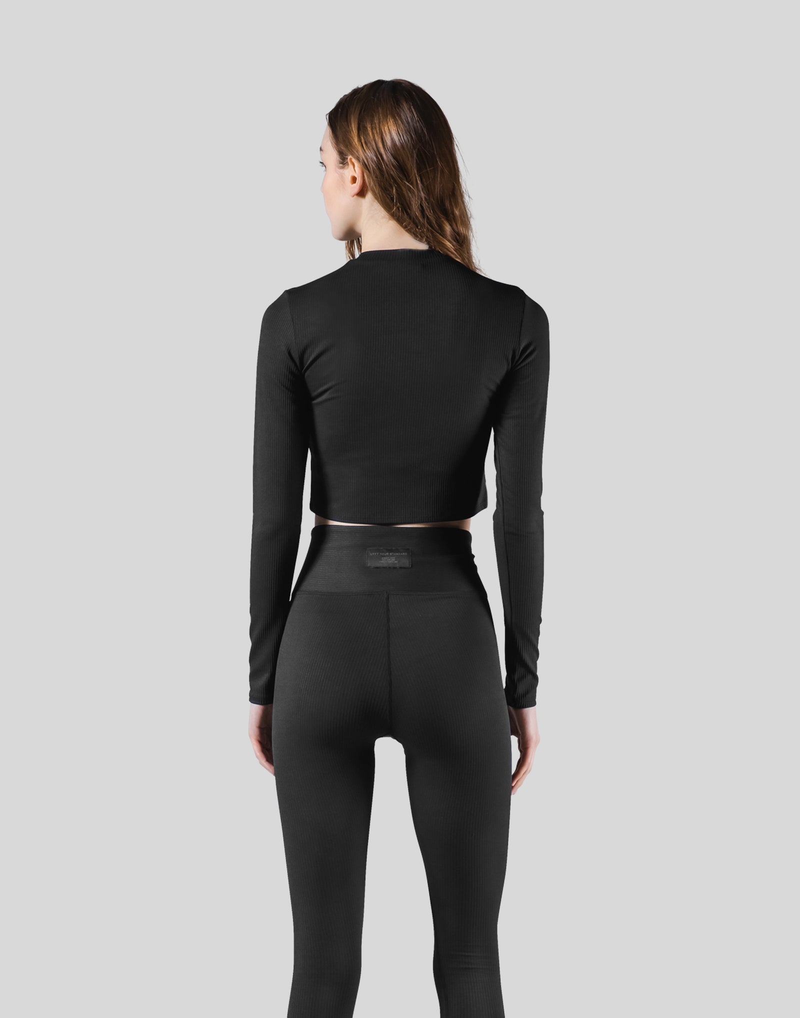 Ribbed Long Sleeve T-Shirt - Black – LÝFT