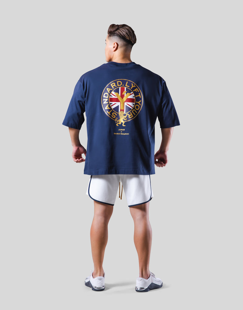 Back Gold Emblem Extra Big T-Shirt - Navy