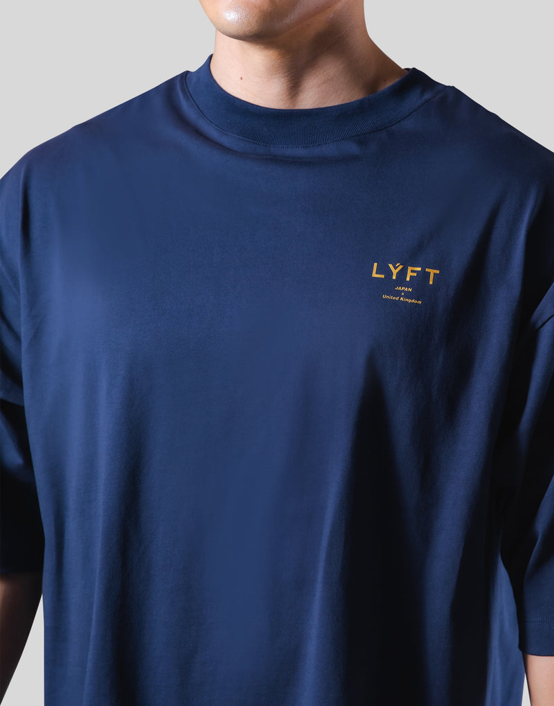 Back Gold Emblem Extra Big T-Shirt - Navy – LÝFT