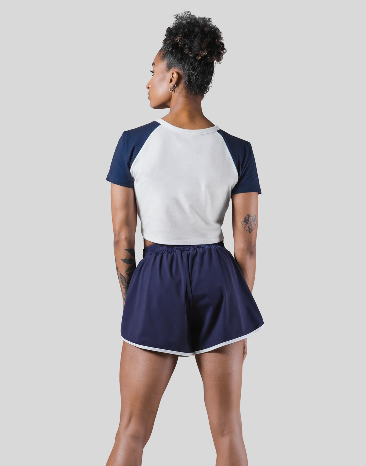 Cropped Raglan T-Shirt - Navy