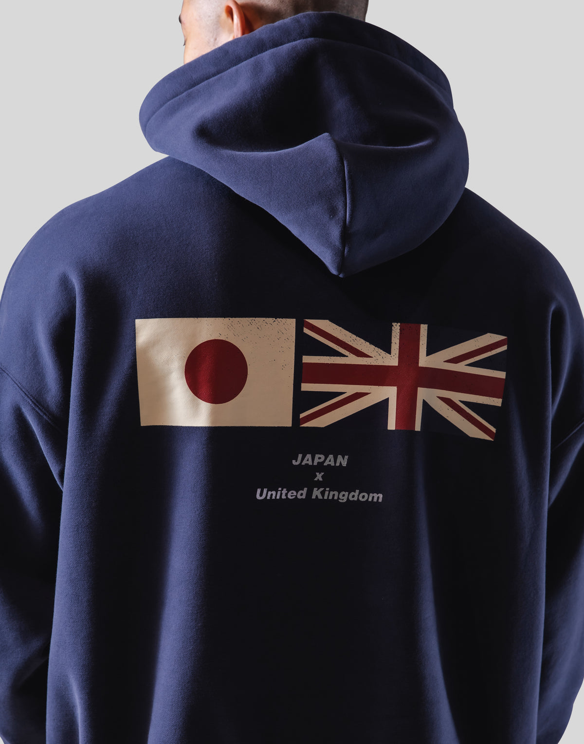 Flag Oversize Sweat Hoodie - Navy