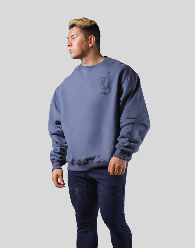 Old English Extra Wide Crewneck Sweat - Navy