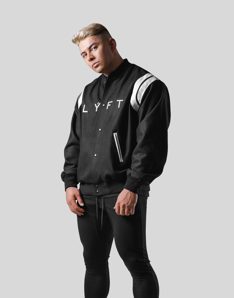 Round Shoulder Stadium Jacket - Black – LÝFT