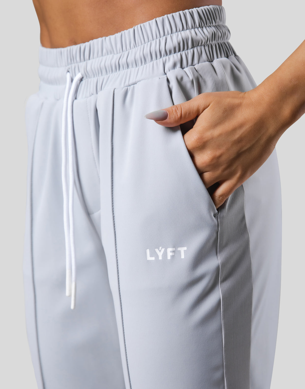 Stretch Pleats Jersey Pants - Grey