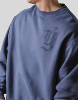 Old English Extra Wide Crewneck Sweat - Navy