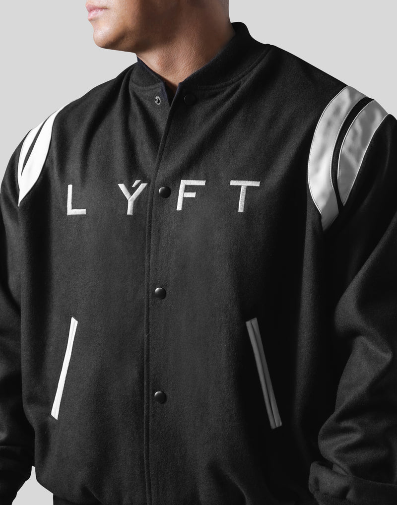 Lyft Rider Jacket Round Shoulder Stadium Jacket - Black – LÝFT