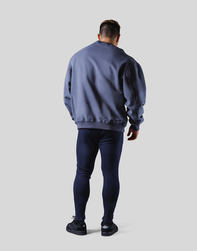 Old English Extra Wide Crewneck Sweat - Navy