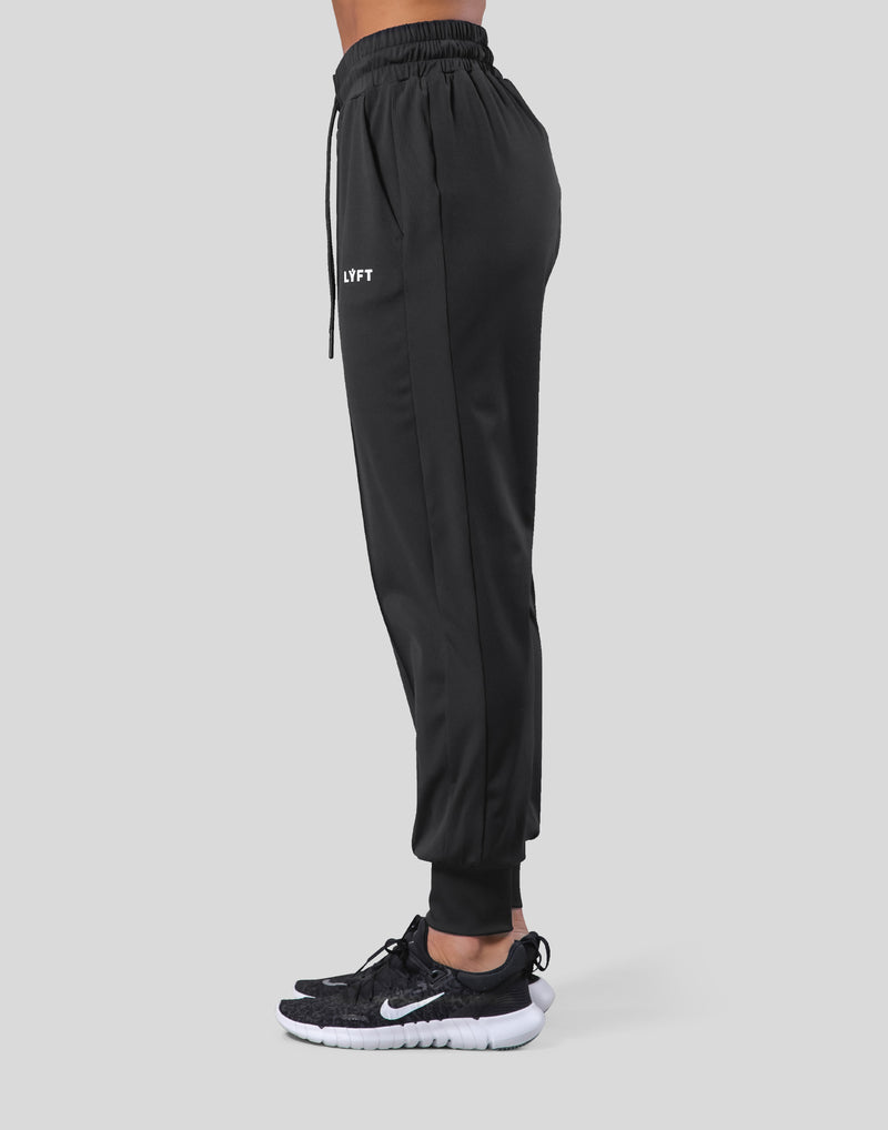 Stretch Pleats Jersey Pants - Black