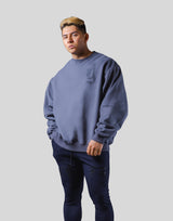 Old English Extra Wide Crewneck Sweat - Navy