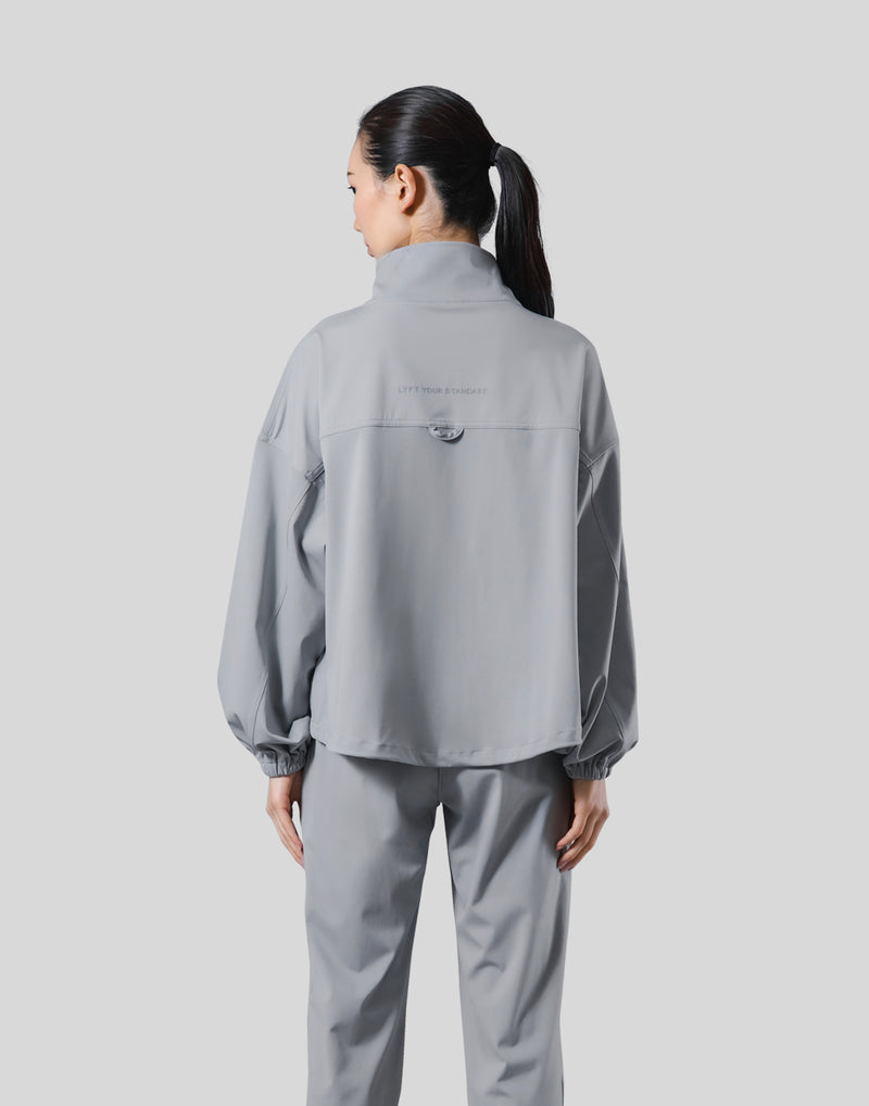 2Way Stretch Half Zip Pocket Jacket - Grey