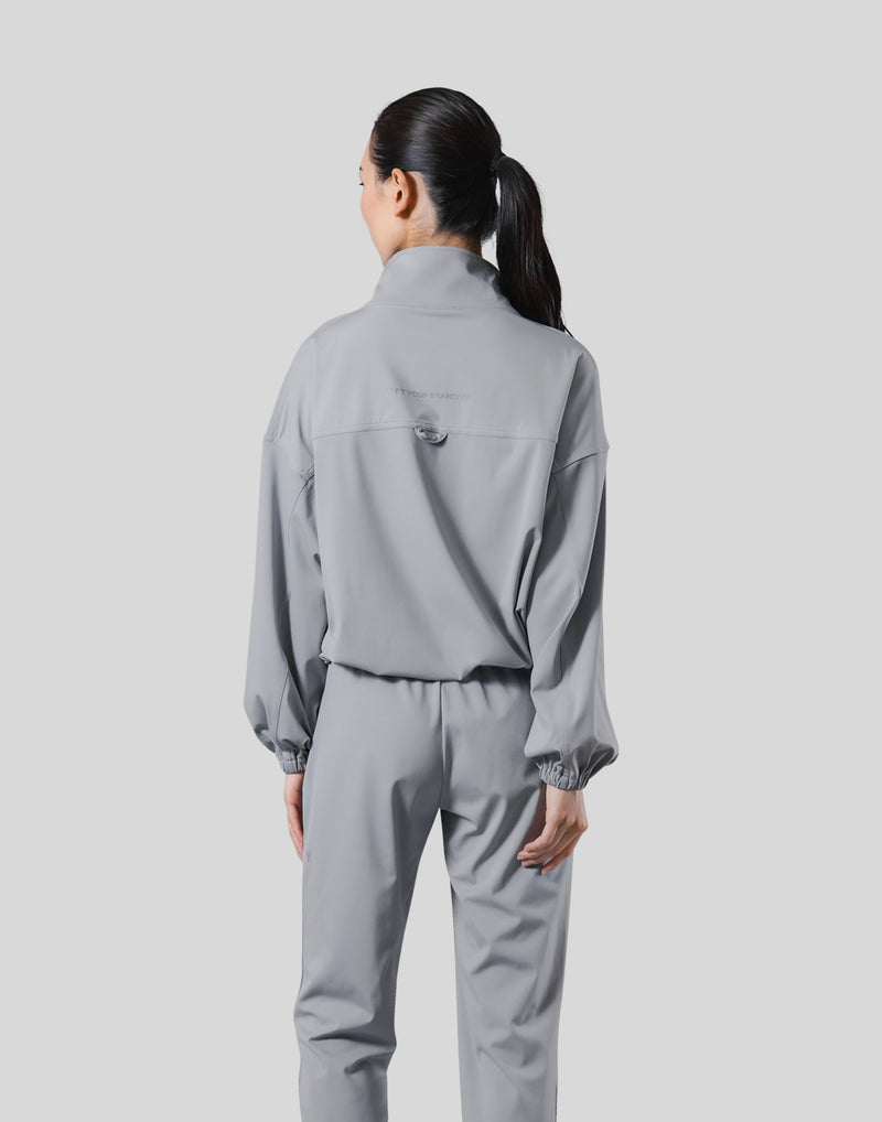 2Way Stretch Half Zip Pocket Jacket - Grey