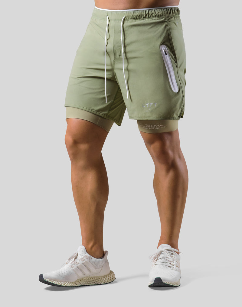 2Way Active Shorts / With Leggings 2 - Olive – LÝFT