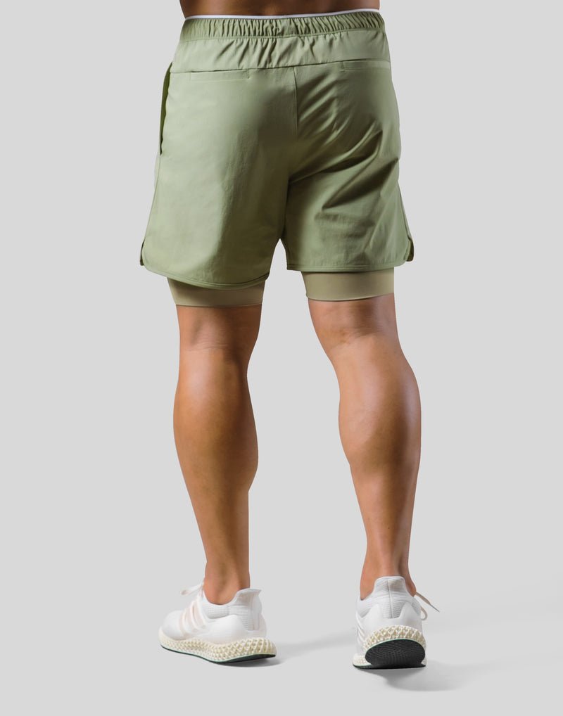 2Way Active Shorts / With Leggings 2 - Olive