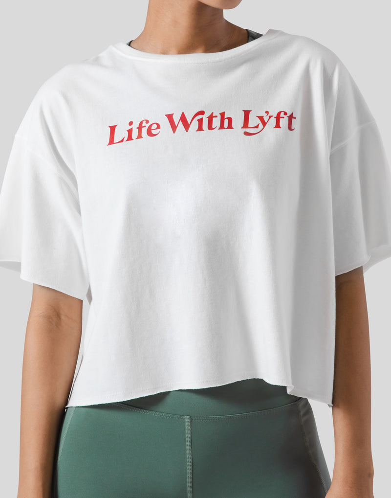 Wide Cropped T-Shirt - White