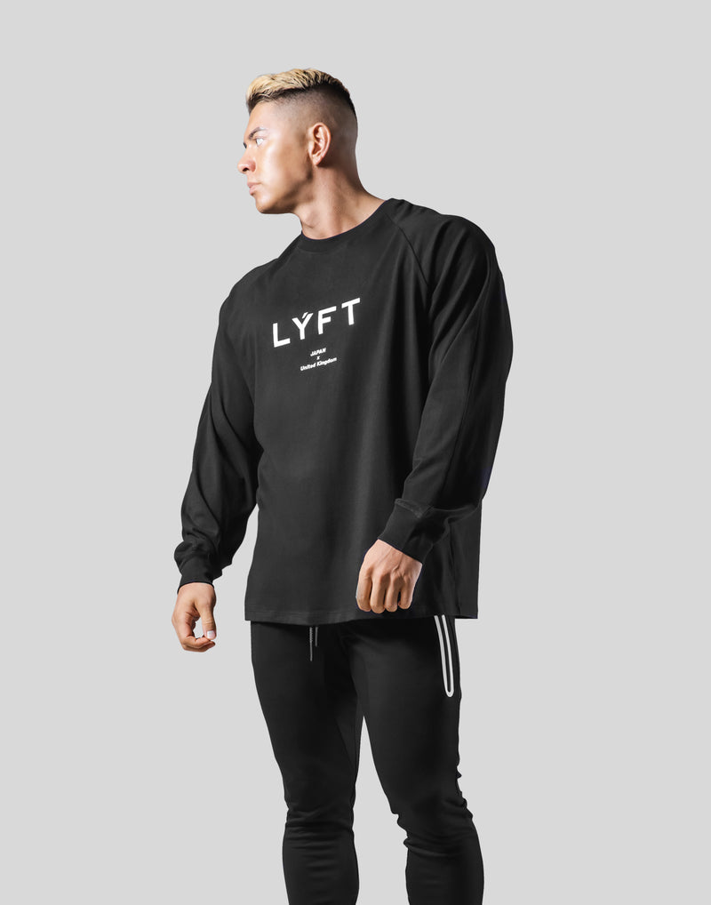 LÝFT Logo Raglan Long T-Shirt - Black