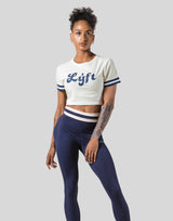 Old Logo Stripe Rib Cropped T-Shirt - Ivory