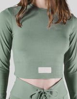 Ribbed Long Sleeve T-Shirt - Melty Green