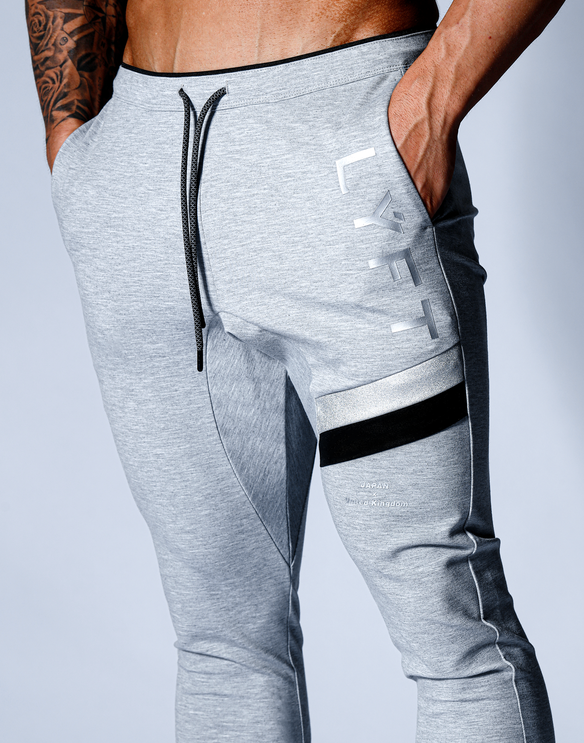 LÝFT Stripe Pants - Grey