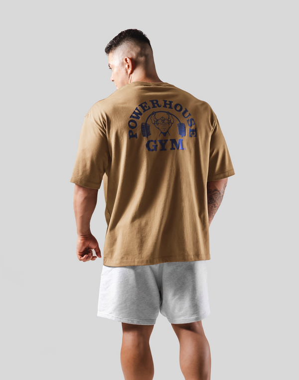 LÝFT × Power House Gym Logo Big T-Shirt - Beige