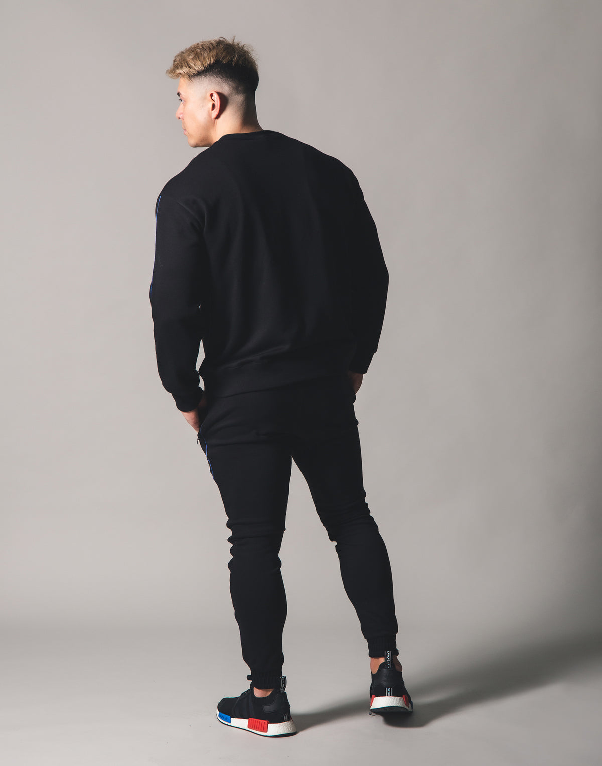 Piping Sweat Crew Neck - Black