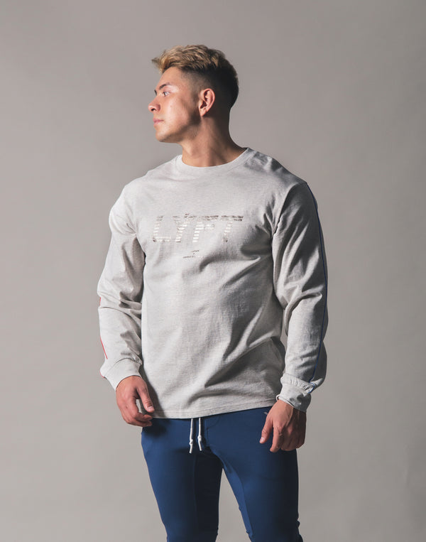 Piping Big Long T-Shirt - Grey