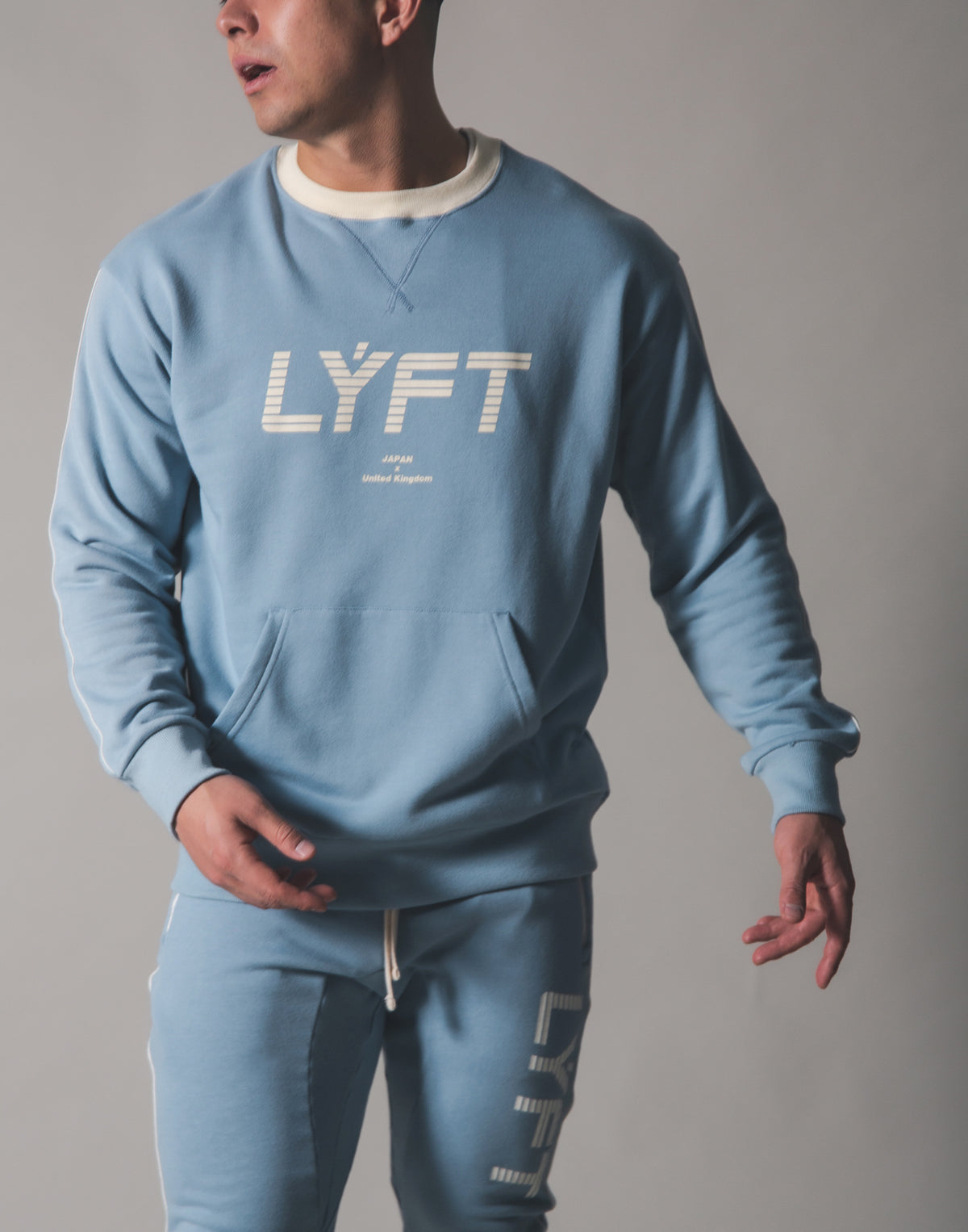 Piping Sweat Crew Neck - L.Blue