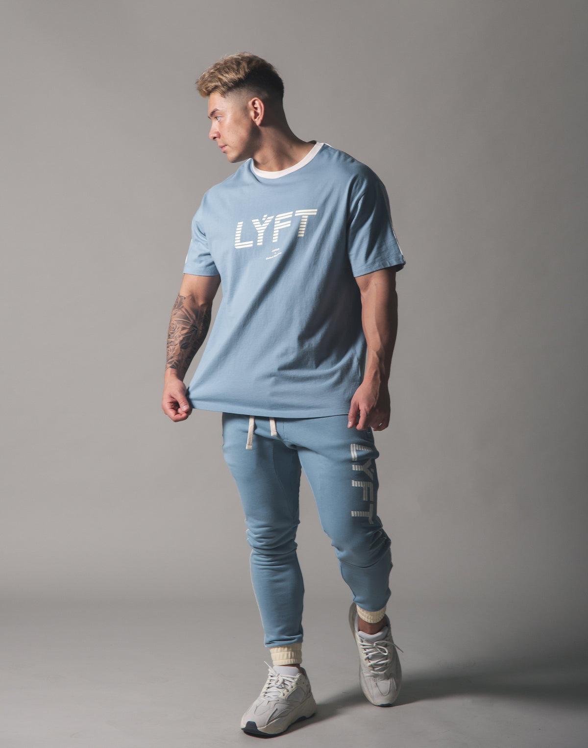 Piping Big T-Shirt - L.Blue