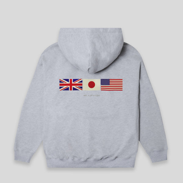 LÝFT × COR Limited Flag Hoodie - Grey