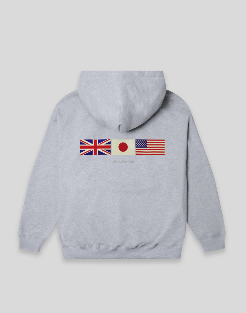 LÝFT × COR Limited Flag Hoodie - Grey