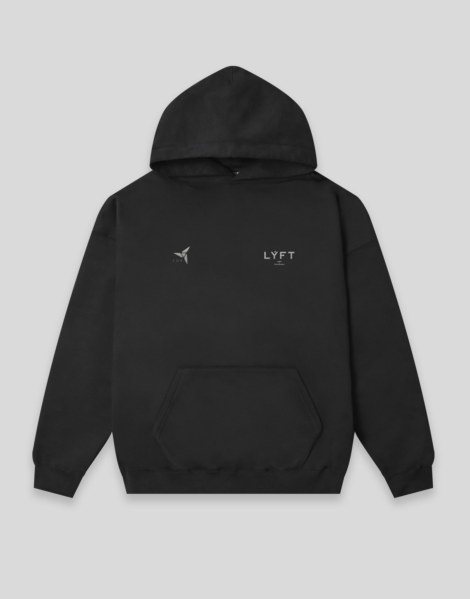 LÝFT × COR Limited Flag Hoodie - Black