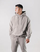 Message Ring Stretch Warm Pullover Hoodie - Grey