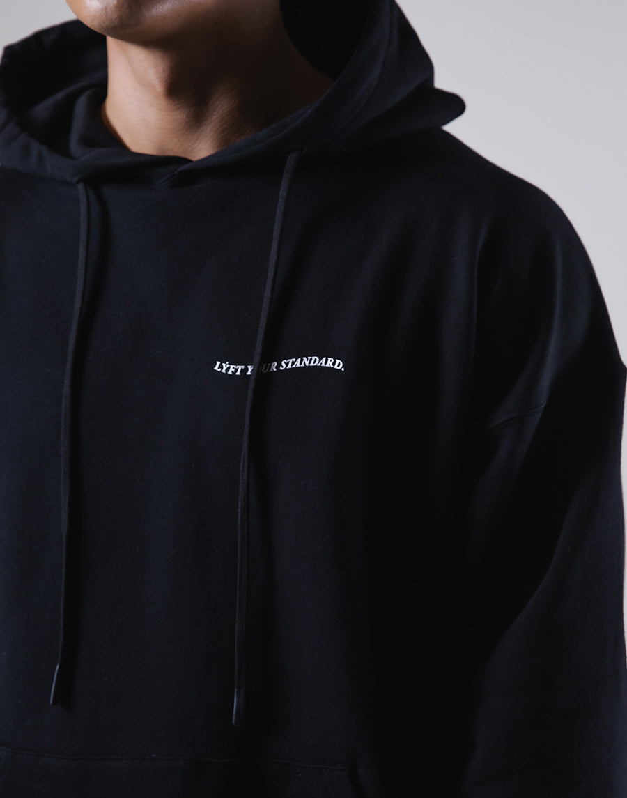 Message Ring Stretch Warm Pullover Hoodie - Black – LÝFT