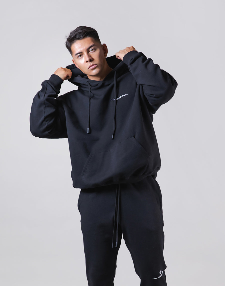 Message Ring Stretch Warm Pullover Hoodie - Black – LÝFT