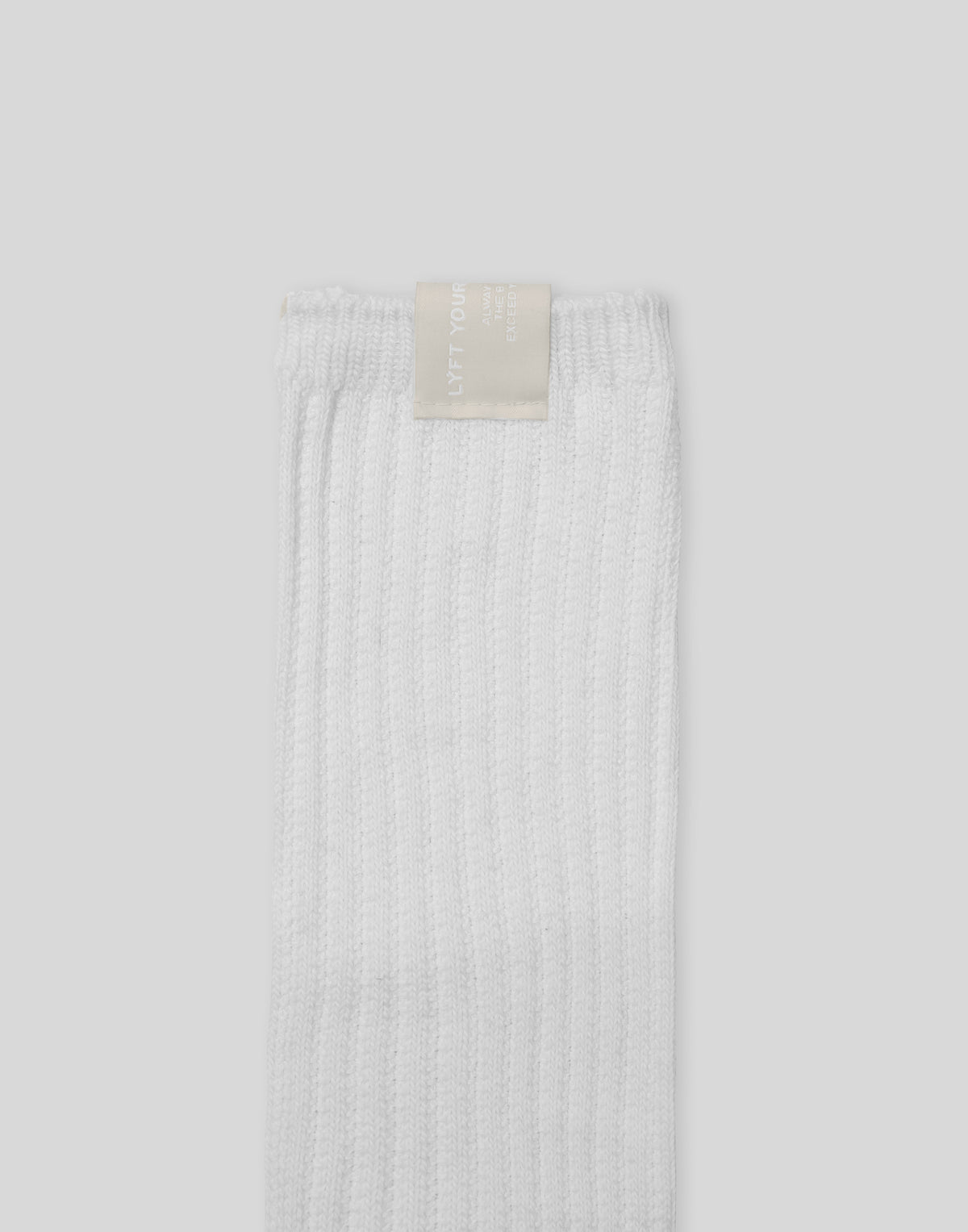 Woven Label Tube Socks - White