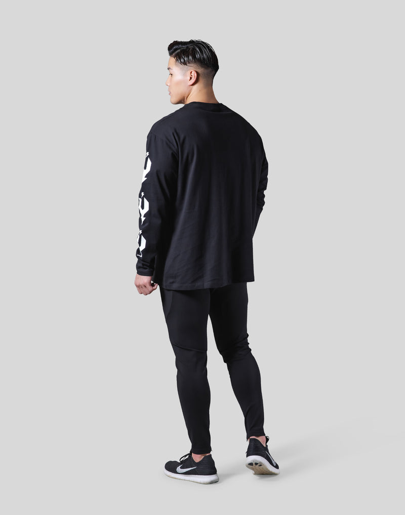 Thunder Y Sleeve Long T-Shirt - Black
