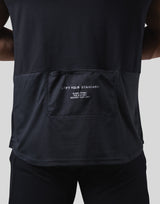 Pocketable Stretch Mesh T-Shirt - Black