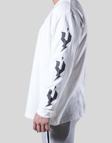 Thunder Y Sleeve Long T-Shirt - White