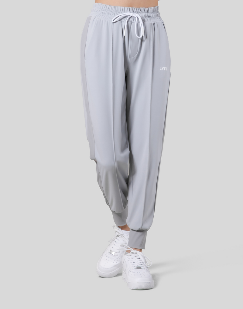 Stretch Pleats Jersey Pants - Grey