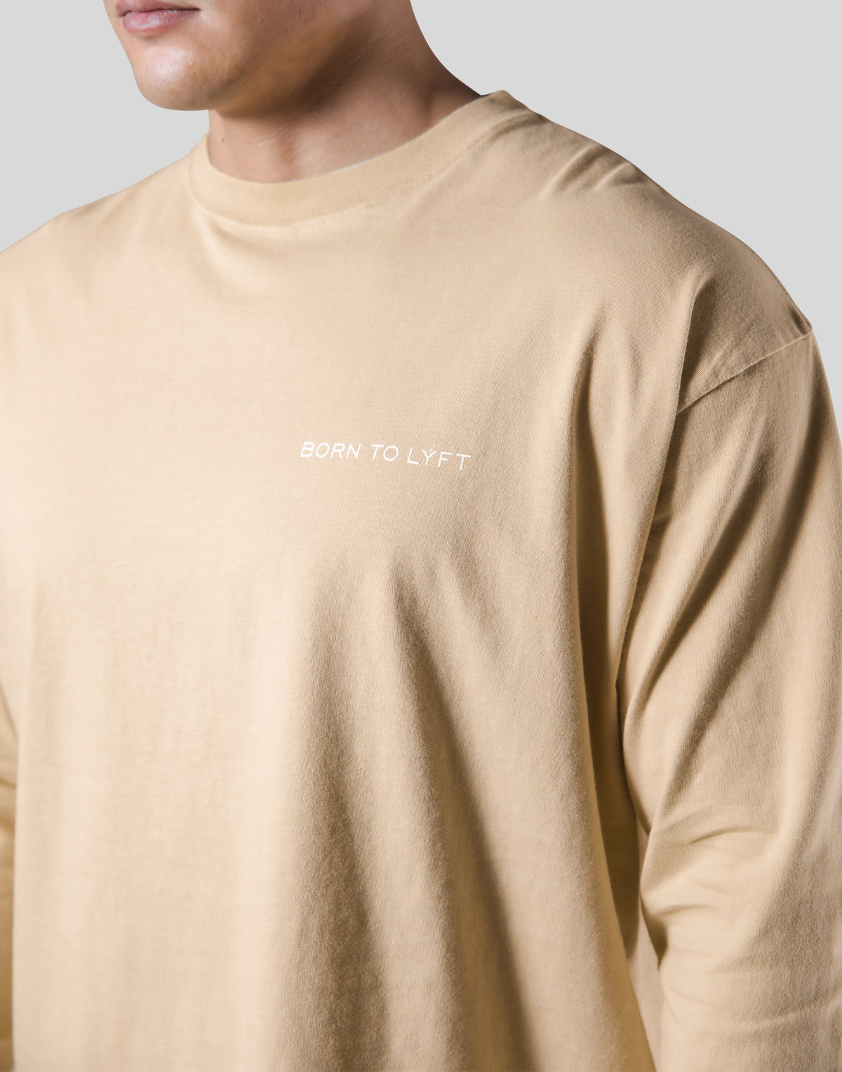 Back Message Vintage Long T-Shirt - Beige